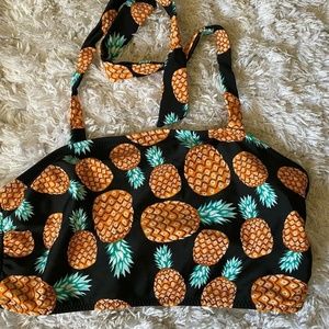 CUPSHE pineapple bikini top Large